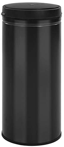 Toshilian Poubelle de Cuisine Automatique, Poubelle à capteur automatique 80 L Acier au carbone Noir