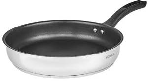 Karaca Gastro Pfanne, 20 cm - Hochwertige Edelstahlpfanne (1,5 Liter) mit Feuerfester Antihaft-Innenbeschichtung und Langlebiger Edelstahloberfläche für Gesundes Kochen und Langfristige Nutzung