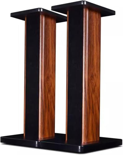 Speaker Stands 15 To 90CM Floor Speaker Stand Holds Satellite Speakers & Bookshelf Speaker With Can Be Filled With Sand,Brown,80cm/31.4inches