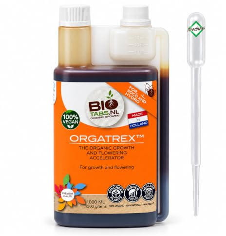 Weedness BioTabs Orgatrex 1 Liter - Grow Dünger Indoor & Outdoor Naturdünger, Flüssig, Bio, Orchideen, Bonsai Garten Pflanzen