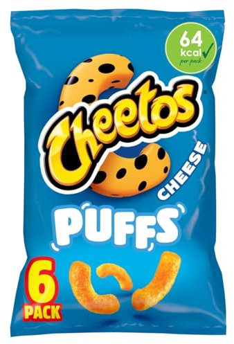 Puffs Cheese Multipack Snacks Crisps (6 x 13g), 64kcal 268kJ per pack, Suitable for vegetarians, No artificial Colours, No artificial preservatives