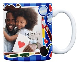 PROMO SHOP - Taza Dia Del Padre, Taza Personalizada, 350 ml, Regalo Dia Del Padre, Diseño Único 360º, Regalos Originales, Regalos Dia Del Padre