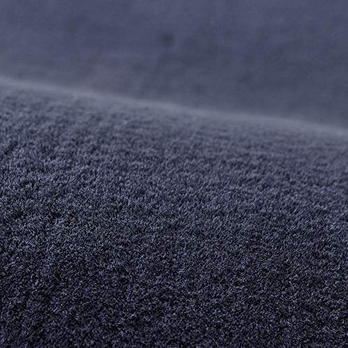 Lujosa alfombra de piel de conejo artificial azul suave y esponjosa alfombra antideslizante para dormitorio alfombra de juego ultra cómoda y alfombra de cama 60 x 160 cm