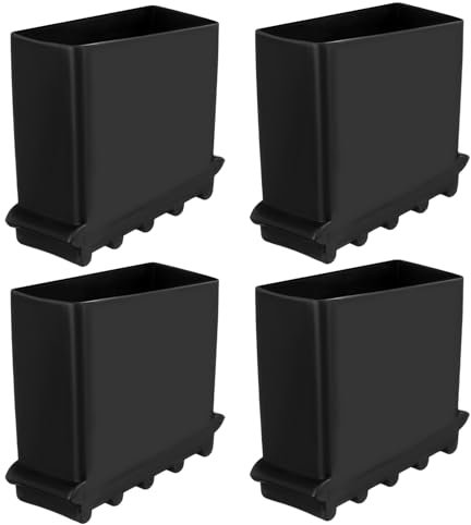 Operitacx 4pcs Non-Slip Rubber Ladder Foot Covers Durable Anti-Skid Pads for Stepladders Replacement Feet Caps for Safety and Stability Black Random Texture