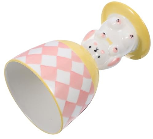 HOMOBABE Copa De Vino De Conejo Cerámica Pintada Mano Para Fiestas De Pascua Vaso De Licor De Diseño De Diamante