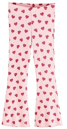 NEXT Mädchen Gerippte Leggings mit ausgestelltem Bein Pink Heart 104