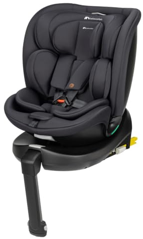 Bebeconfort Iseos 360 i-Size, Autositz 360 drehbar, 0–12 Jahre, 40–150cm, ISOFIX Kindersitz, Stützbein-Installation, 360-Grad-Drehung, 8 Liegepositionen, 12 Kopfstützenpositionen, Mineral Black