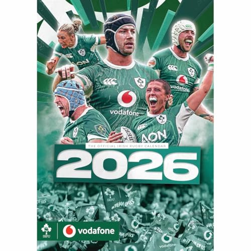 Irish RFU A3 Calendar 2026, Wall Calendars, Month To View, Sports, Gift