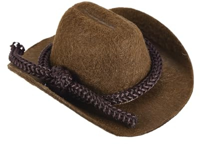 PATIKIL Mini Cowboy Hüte Braune Für Basteln Puppen 66 x 51 x 30 cm | Miniatur Western Cowboy Hüte, Winzige Puppenhaus Accessoires, Hochzeitsfeier Kleiderdekoration Haarschmuck Schneemann