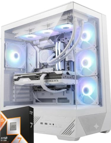 AGM store Pc Gaming GLACIER RYZEN 7 9800X3D - Scheda video RTX 5070 TI 16GB - RAM 32GB DDR5 6000mhz - Nvme 2TB SSD GEN4 - Dissipatore a Liquido 360mm - WI-FI 6E e Bluetooth - 2.5G LAN - W11