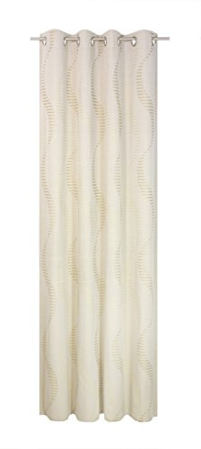 Wirth Fertigschal Lupara mit Ösen, Polyester, Beige, 180 x 132 cm