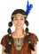 dressforfun Perücke mit Zwei geflochtenen Zöpfen | schwarz + Haarband mit Federn | Indianerin Indianer Apache Squaw Fasching