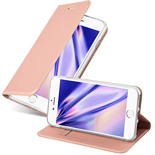 Cadorabo Custodia Libro per Apple iPhone 7 / 7S / 8 / SE 2020 in CLASSY ORO ROSA - con Vani di Carte, Funzione Stand e Chiusura Magnetica - Portafoglio Cover Case Wallet Book Etui Protezione