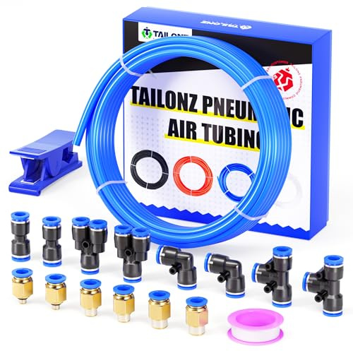 TAILONZ PNEUMATIC Blau 4mm OD 2.5mm ID Polyurethan PU Luftschlauch Rohr Rohrsatz 10 Meter 32.8ft
