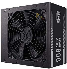 Cooler Master MWE 600 White 230V V2 Fuente de Alimentación, Enchufe UE - 80 PLUS 230V Certificado UE, Ventilador Silencioso 120 HDB, Circuito CC a CC + LLC con Raíl Único de +12V - 3 Años de Garantía
