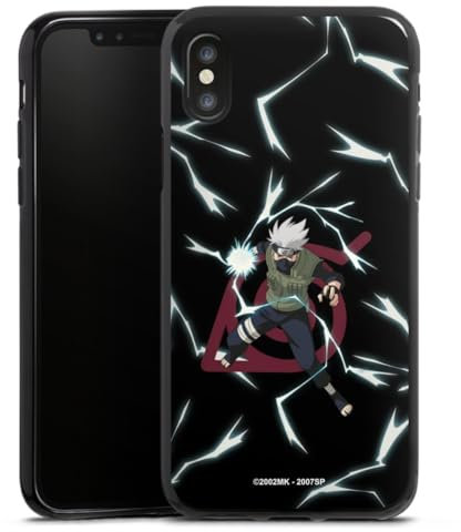 DeinDesign Silikon Hülle kompatibel mit Apple iPhone X Case schwarz Handyhülle Kakashi Naruto Shippuden Offizielles Lizenzprodukt