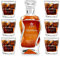 Maverton Classic Curve Whiskey Decanter Set of 6 Glasses - You can Personalise Tumblers as Gift - 700 ml Universal Carafe - Good Vintage