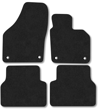 Compatible with VW Tiguan (2008-2016) Carpet Car Mats | Black Edge Trim Tailored Fit Floor Mats Full Coverage Protection Accessories Easy Clean Anti Slip Made in the UK