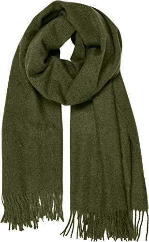 Caspar SC506 weicher warmer Unisex XL Schal einfarbig, Farbe:oliv grün, Größe:Einheitsgröße