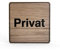 Holz-Türschild Piktogramm Privat - Hinweisschild aus Eichenfurnier - eckig 10x10 cm, eiche - Für Ihre Tür & Wand - Inkl. Klebepad - Betriebsausstattung24®