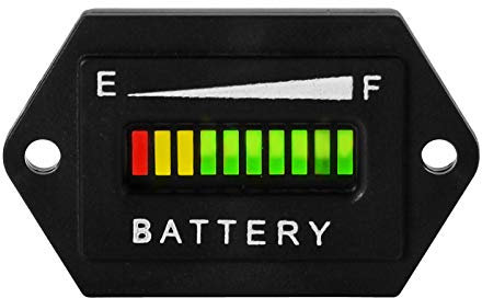 Yooreal LED 48V Battery Indicator Battery Monitor for Trojan Lead Acid Battery Powered Club Car Travel Trailer Forklift Scrubber Machine Ebike RV Electric Car