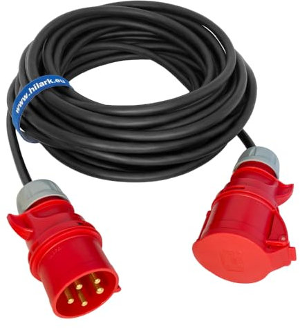 CEE Rallonge électrique en Caoutchouc H07RN-F 5x6 mm2 32A IP44 5m