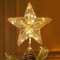 Joiedomi Christmas Tree Toppers 8 Gold Metal Star Decor with Battery Powered Treetop Ornaments with Warm White LED Lights for Xmas Holiday Party Indoor Decorations