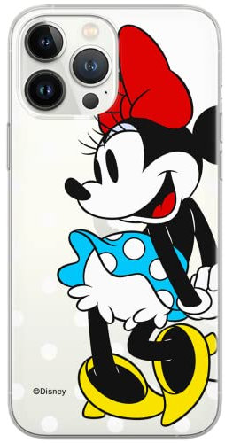 ERT GROUP Disney Minnie Mouse Phone Case Designed for iPhone 13 Pro Max, 6.7 inch, TPU Shockproof Protective Phone Cover, Raised Edges, Scratch Resistant Design, Minnie Mouse Design