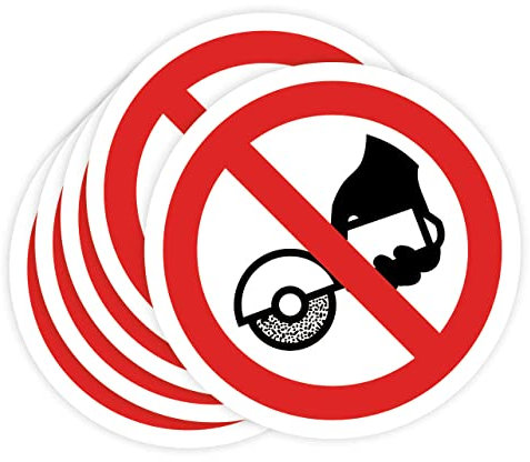 Autocollants interdits 5 unités Autocollants de 14 cm Affiche interdiction de panneau de travail industriel (14 cm, utilisation RADIAL)