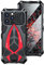 CeeEee Funda iPhone 14 Pro MAX Protección de Cámara Antigolpes Estuche Militar Grado Protectora Híbrida Metal Silicona Robusto Fundas para iPhone 14promax - Rojo