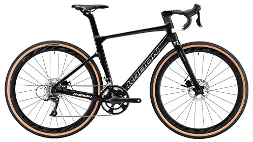 KABON Carbon Gravel Rennrad, T800 Carbon Fiber Rahmen 700C Rennrad mit 18 Gängen, Integriertem Kohlefaser Lenker, Scheibenbremsen Rennfahrrad für Männer/Frauen