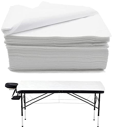 Iunipusy 100 StüCk Einweg Massagetisch Bettlaken, Vliesstoff 80 x 180cm Einweg Massageliegen Auflage, Einweg Bettlaken für Massagesalon SPA Tattoo