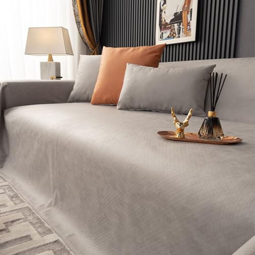VanderHOME Sofa überzug Möbel Abdeckung für Verschütten Sofabezug Wasserabweisend Antirutsch Sofa Abdeckung Stretch Sofa Protector Sofaüberwurf Schutz vor Haustier Katze Hunde210*130cm-Hellgrau