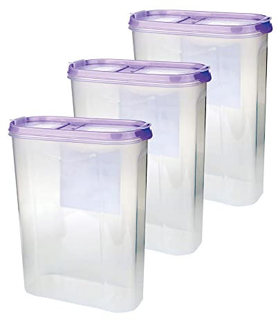 Bestgoodies Vorratsdosen mit Deckel (3er Pack - Lila) 2,8 Liter, Luftdicht Schüttdose BPA frei lebensmittelecht, Vorratsbehälter Set - Müslispender