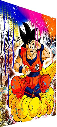 Magic Canvas Art Dragon Ball Son Goku Pop Art Leinwandbild 1- teilig Hochwertiger Kunstdruck Wandbilder – B8447, Material: Alu-Dibond, Größe: 120x80 cm