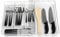 Amtido Cutlery Drawer Organiser - Expandable Tray - Clear Durable PET Plastic - Kitchen Utensil Storage Holder