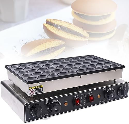 Dutch Pancake Baker Maker,Mini Pancake Baker Gas 50 Holes Sandwich Cake Commercial Biscuit Dutch Poffertjes Grills Waffle Maker
