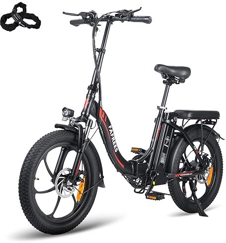 Fafrees F20 E-Bike Klapprad Elektrofahrrad 250W 36V 16AH Akku mit Superkapazität 20 Zoll Faltbares City Bike E-Mountainbike 20*3.0 Fat Tire Tragfähigkeit 130kg (Schwarz Stil 2)