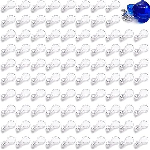 50pcs Clear Pendant Glue-on Flat Pad Bails Pendant Clasps Connector Charms for Jewelry Making Diy Crafts Jewelry Tools