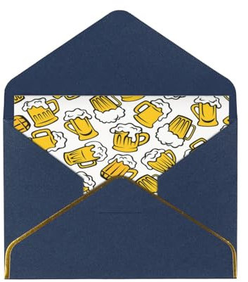 FUkker Grußkarten, Karten mit Umschlägen, perlmuttfarbene Papier-Weihnachtskarten, Dankeskarten, Retro-Cartoon-Bier