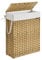 SONGMICS Slim Laundry Basket, 55L Synthetic Rattan Storage Basket with Lid and Handles, Wicker, Foldable, Removable Liners, for Blankets, Clothes, Laundry Room, Goose Yellow LCB164N01