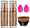 PHOERA Body Luminizer Schimmer öl Körper Highlighter mit Make-up-Pinsel Highlighter Körper Flüssig Glitzer Körper Glow Schimmer Makeup für Gesicht Körper Bein (2PCS 103 Glitzernde Bronze)