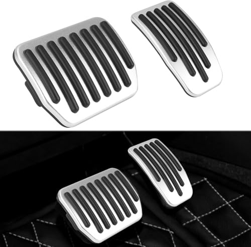 Pedals Covers for Tesla Model 3 (2017-2026) & Model Y (2020-2026) | Aluminium Non-Slip Bottom Bracket Gas and Brake for Model 3 Highland & New Model Y Juniper(Silver)