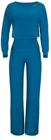 Winshape Damen Functional Comfort Jumpsuit JS101LSC, Comfort Style, Fitness Freizeit Yoga Pilates, Teal-Green