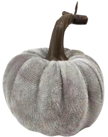 4 Handgemachte Samt-Kürbis-Dekoration Superweiches Gefülltes Kürbis-Ornament Grau Kürbis Mini,Autumn Decor Künstliche Kürbisse Deko Set Schreibtisch Zubehör Kinderzimmer Kürbiskranz (Grey, One Size)