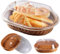 Cesta de pan Canasta de pan en forma de oval con cestas de mimbre de imitación de tapa transparente a prueba de polvo Cestas de comida para servir ＆ Mostrar verduras de frutas, cocina, fiesta, cestas