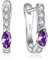 Starnny Creolen Silber 925 Damen Huggie Creolen Set 3A Zirkonia Februar Geburtsstein Amethyst Kreolen Weißgold Ohrringe für Frauen
