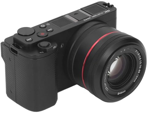Digital Camera for Photography, 5K 64MP 30FPS HDR DSLR Camera with 3.2in 180° Flip Screen 12X Optical Zoom, CMOS Sensor, Autofocus Vlogging Camera for YouTube Video Selfie