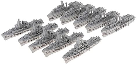 EHJRE 10 Stück Mehrere Kriegsschiffe, Statische Modellschiffe, DIY, Hobbys, Sammlerstücke, Grau