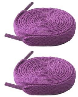 OWITER 2 Pairs Shoe Laces,Coloured Laces 8mm Wide 120cm/47in Length Converse High Top Football Boot Laces for Men Women Adults Kids laces For Trainers (Lilac Purple)